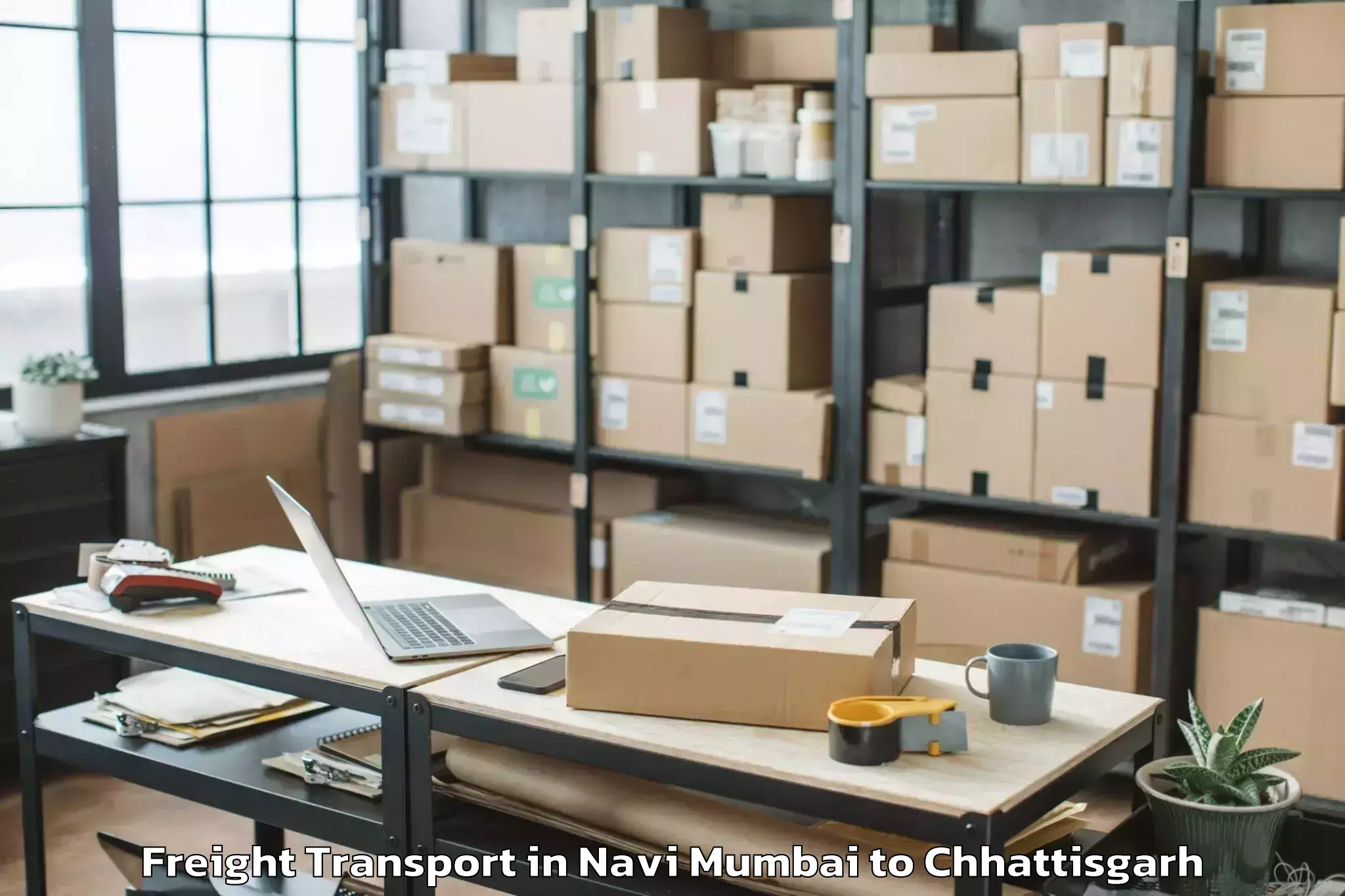 Professional Navi Mumbai to Dabhra Freight Transport